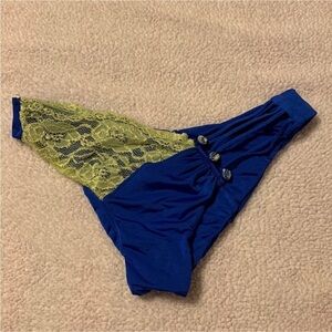 Beach Bunny Big Girls Don’t Cry Sapphire Blue & Green Bikini Bottoms Lace